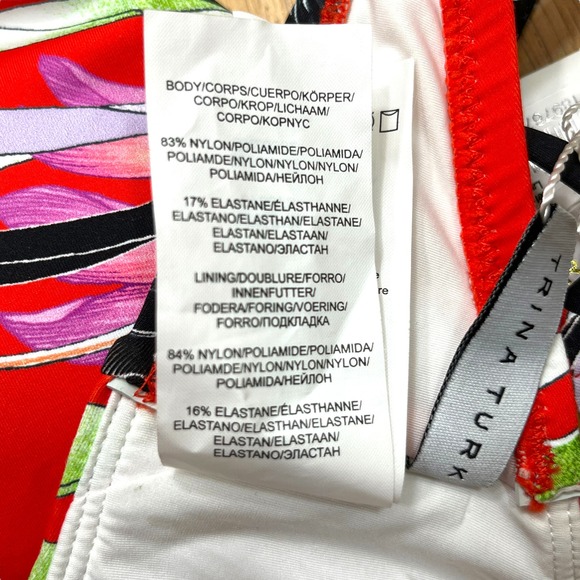 Tina Turk Swim NWT Shangri La Triangle String Bikini Top Flame Red UPF 50+ 12 - Picture 10 of 12